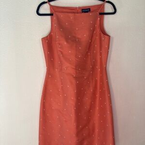 90s vintage ann taylor silk floral beaded embellished square neck dress